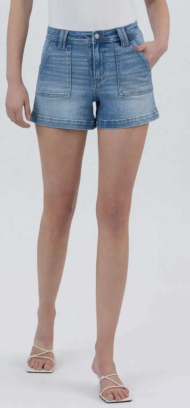 High Rise Patch Pocket Shorts
