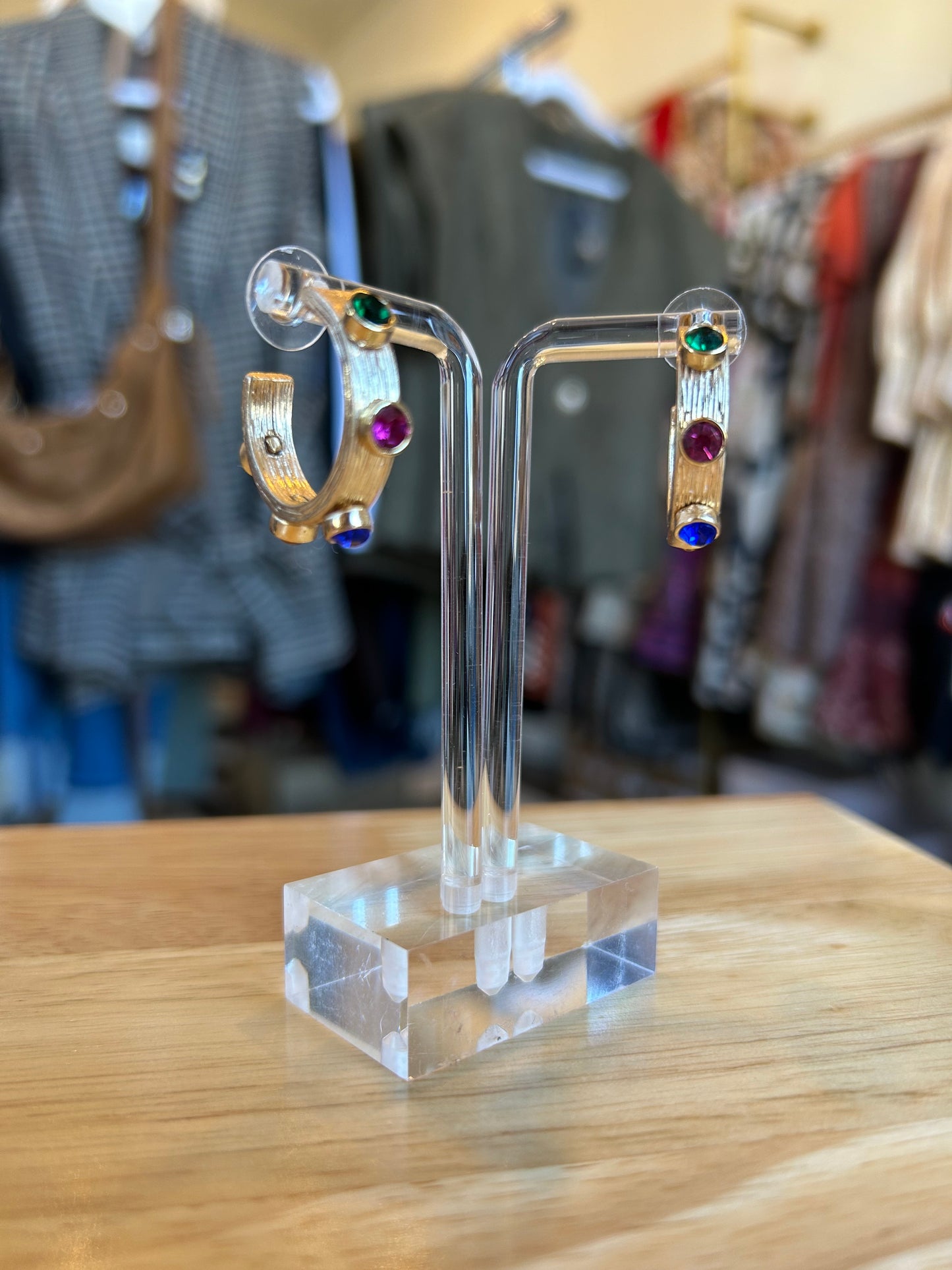 Multi color hoop earrings