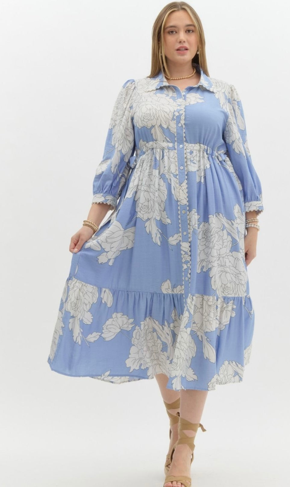 Floral Midi Dress - Plus