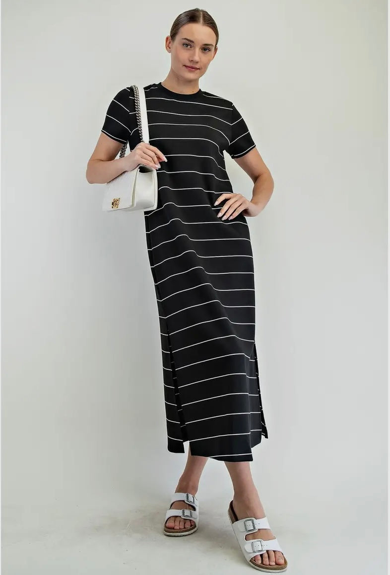 Modal Scuba Stripe Maxi Dress