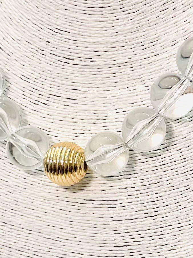CHIC - Acrylic Big Ball Necklace (clear/gold)