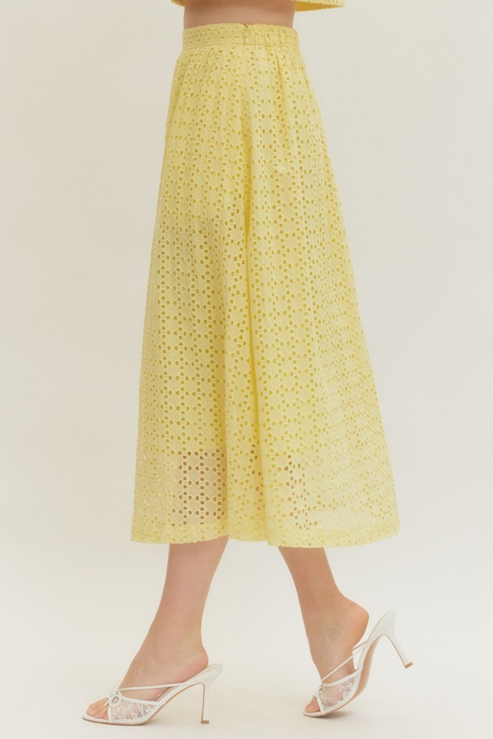 Green Eyelet Midi Skirt (Two Colors!)