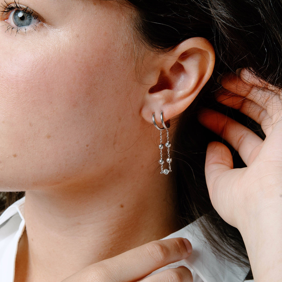Dottie Double Earring - Silver