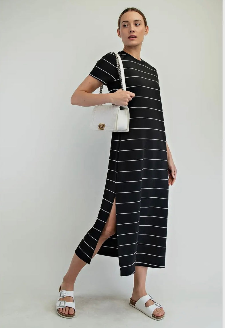 Modal Scuba Stripe Maxi Dress