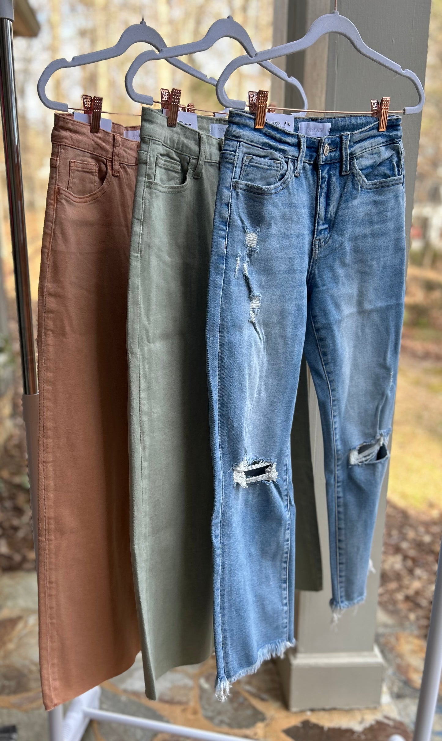 High rise crop wide leg in Soft Sand