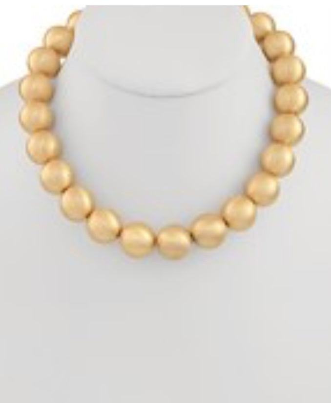 18mm Satin Gold Ball Necklace