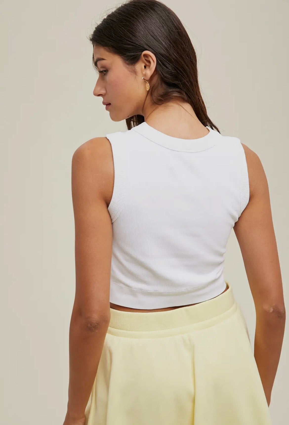 Seamless Ribbed Padded Tank Bra Top