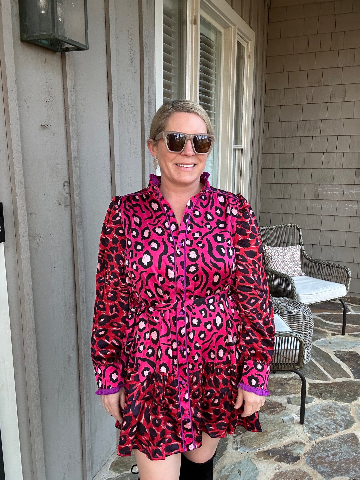 Multi colored animal print dress