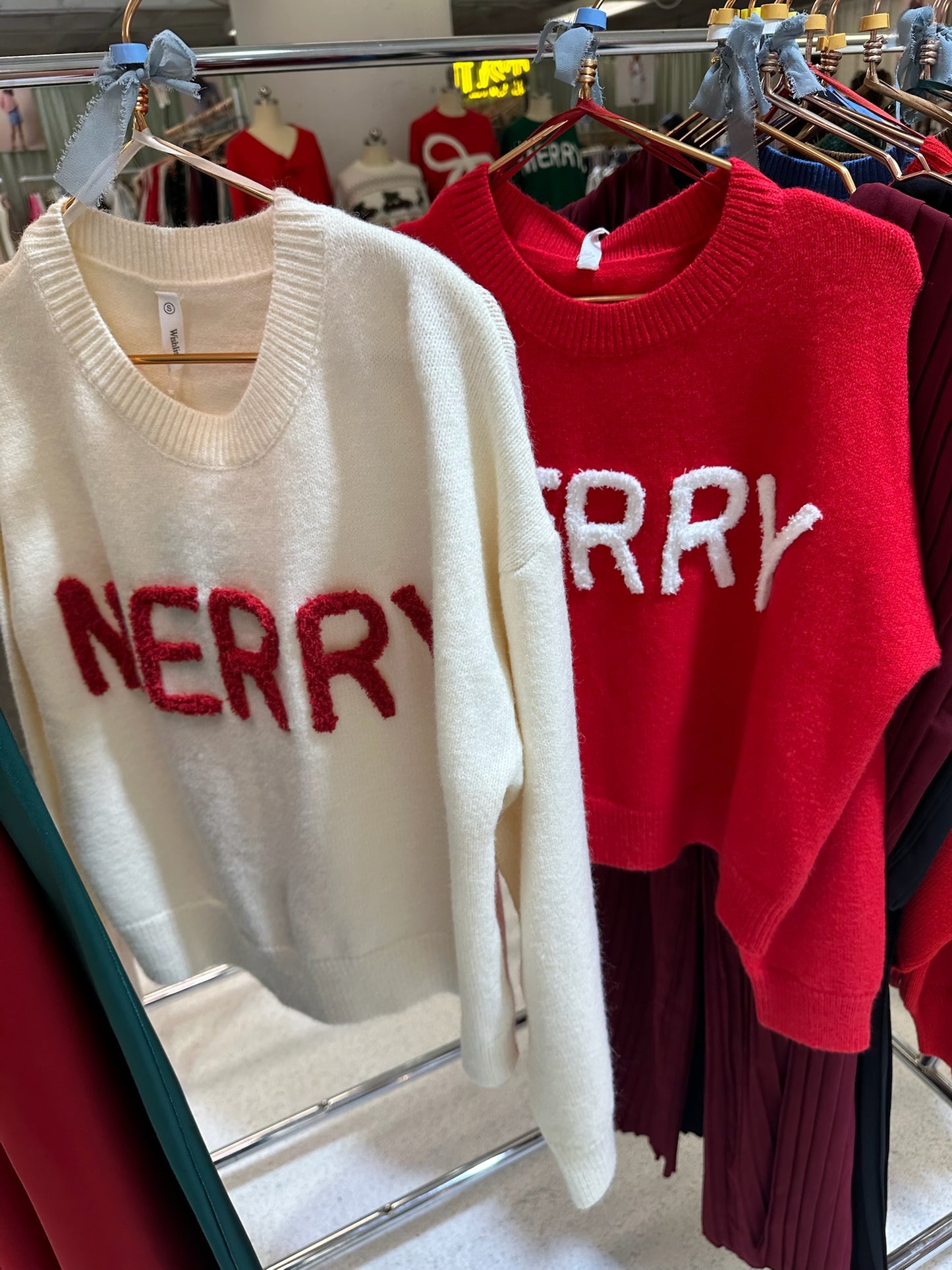 ‘Merry’ Fluffy Patch Sweater