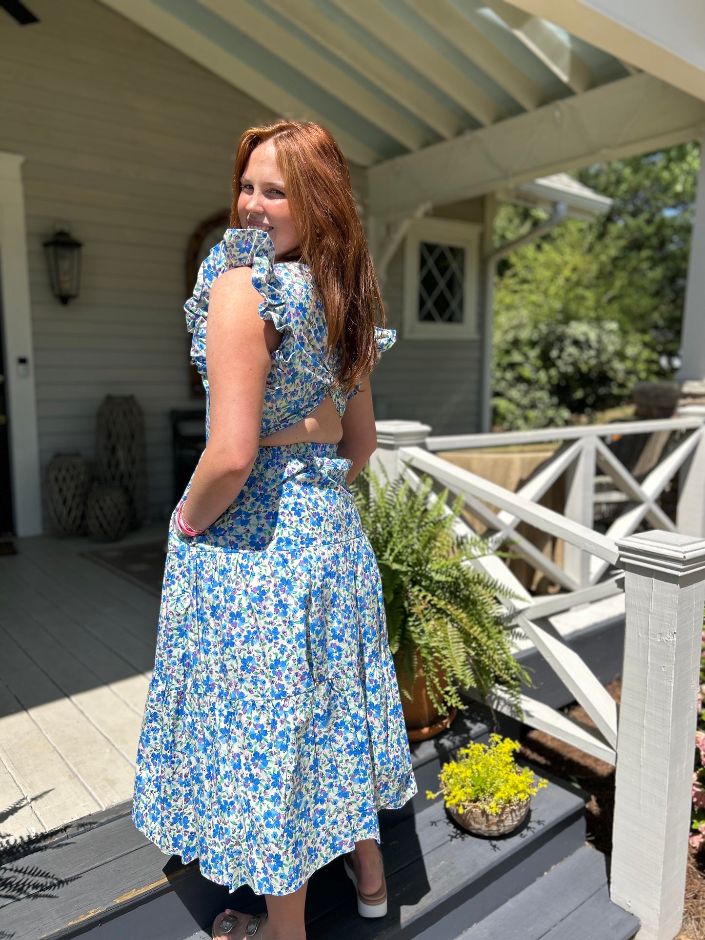 Blue Floral Dress