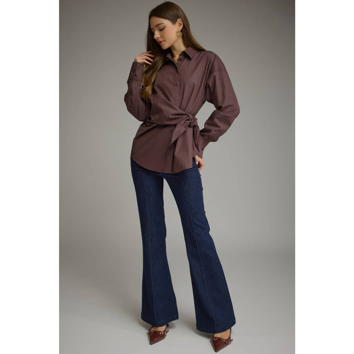 Solid long sleeve top