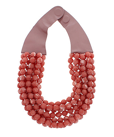 Agate Ball Beaded Necklace