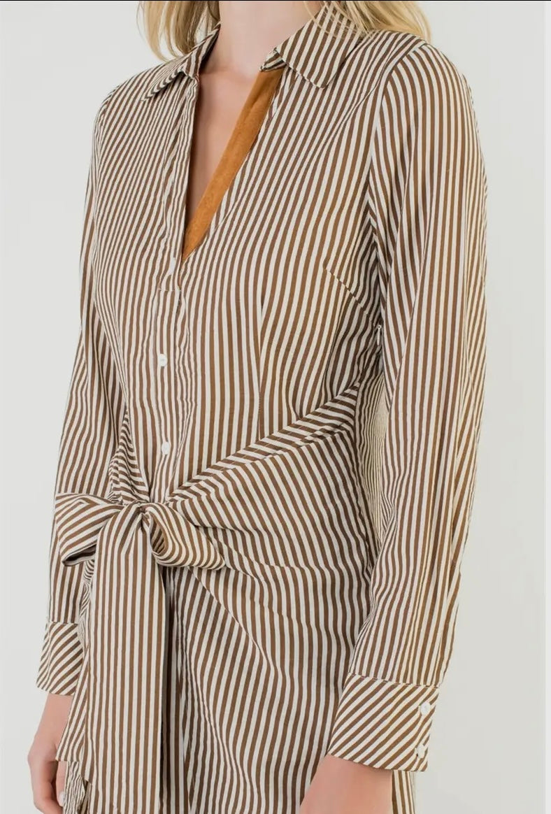 Long Sleeve Striped Dress (two colors!)