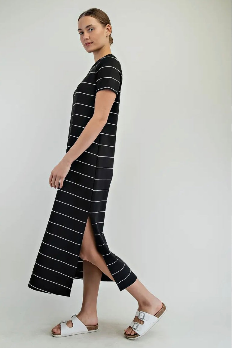 Modal Scuba Stripe Maxi Dress