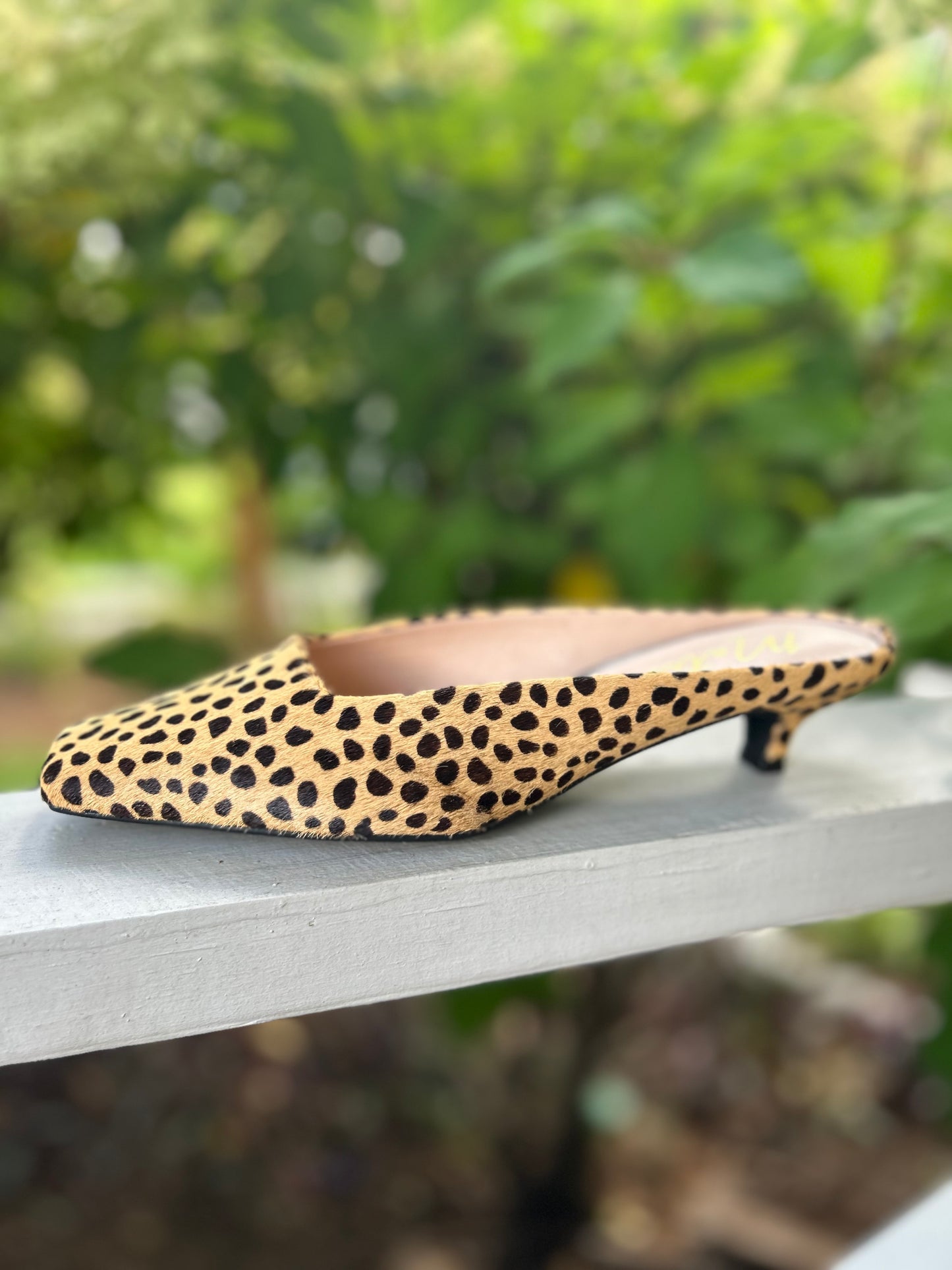 Cheetah Kitten-Heel Mules