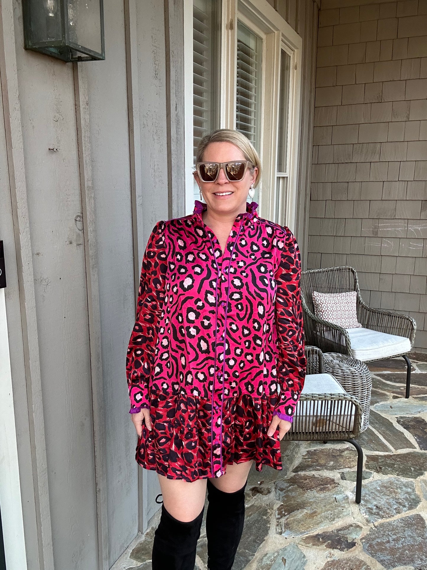 Multi colored animal print dress