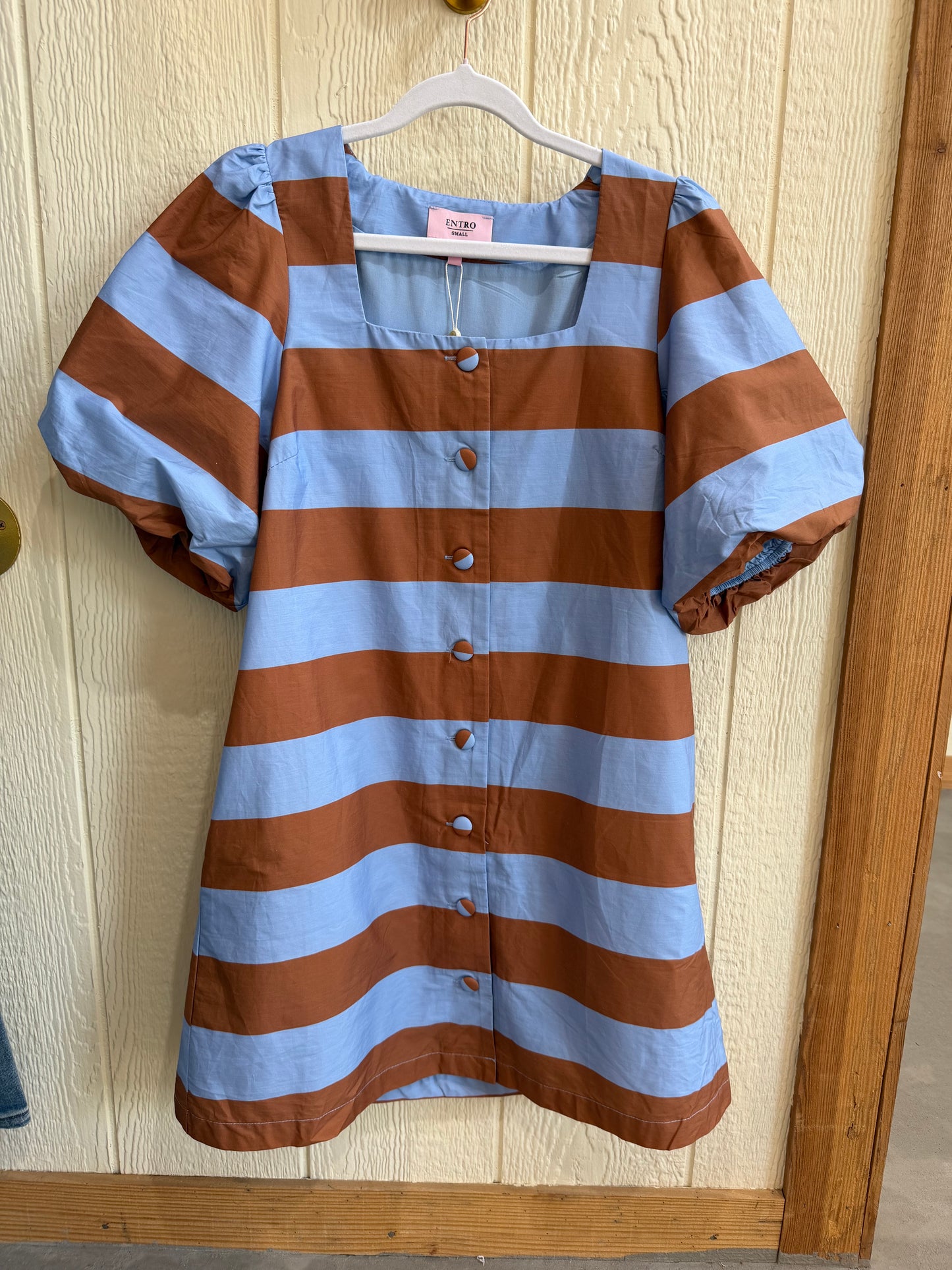 Camel Blue Stripe Dress