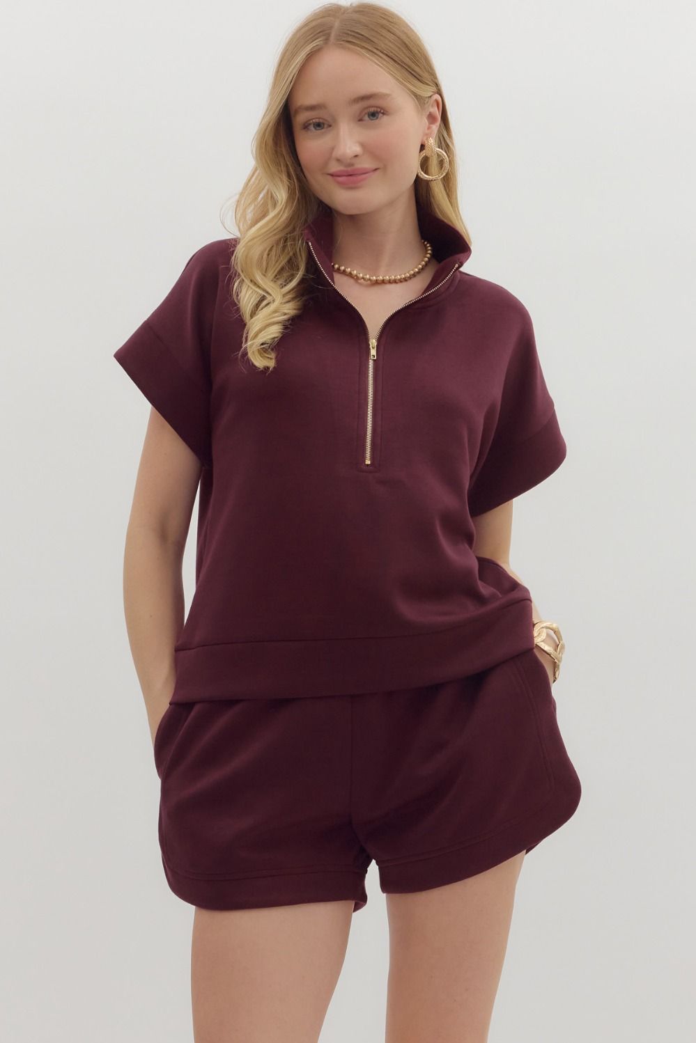 Burgundy Short Set