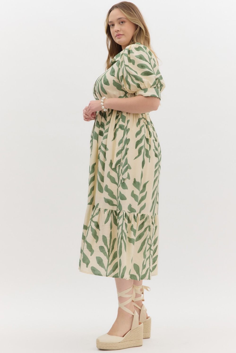 Botanical print midi dress - Plus