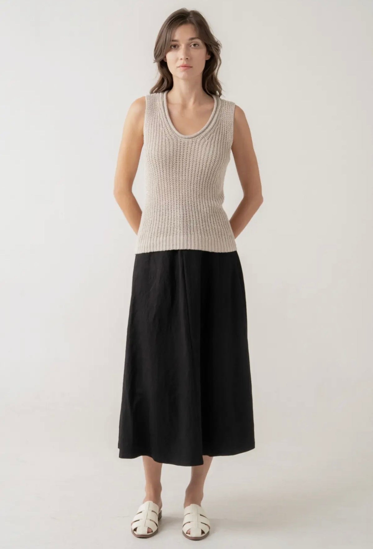 Open Stitch Sleeveless Knit Top (Two Colors)