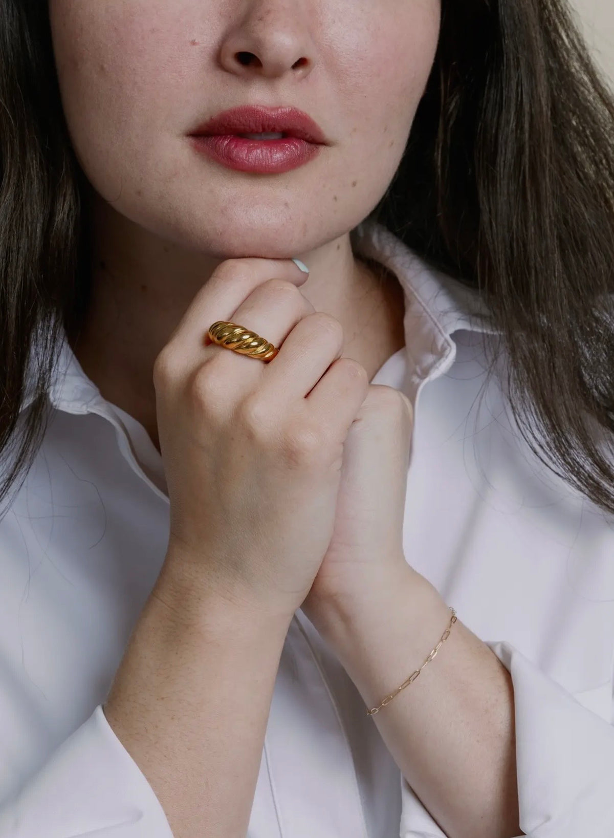 Golden Croissant Ring (two colors!)