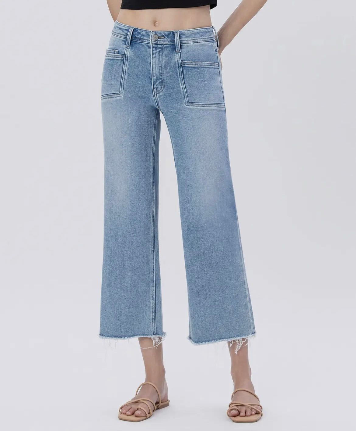 High Rise Crop Slim Wide Leg
Jeans