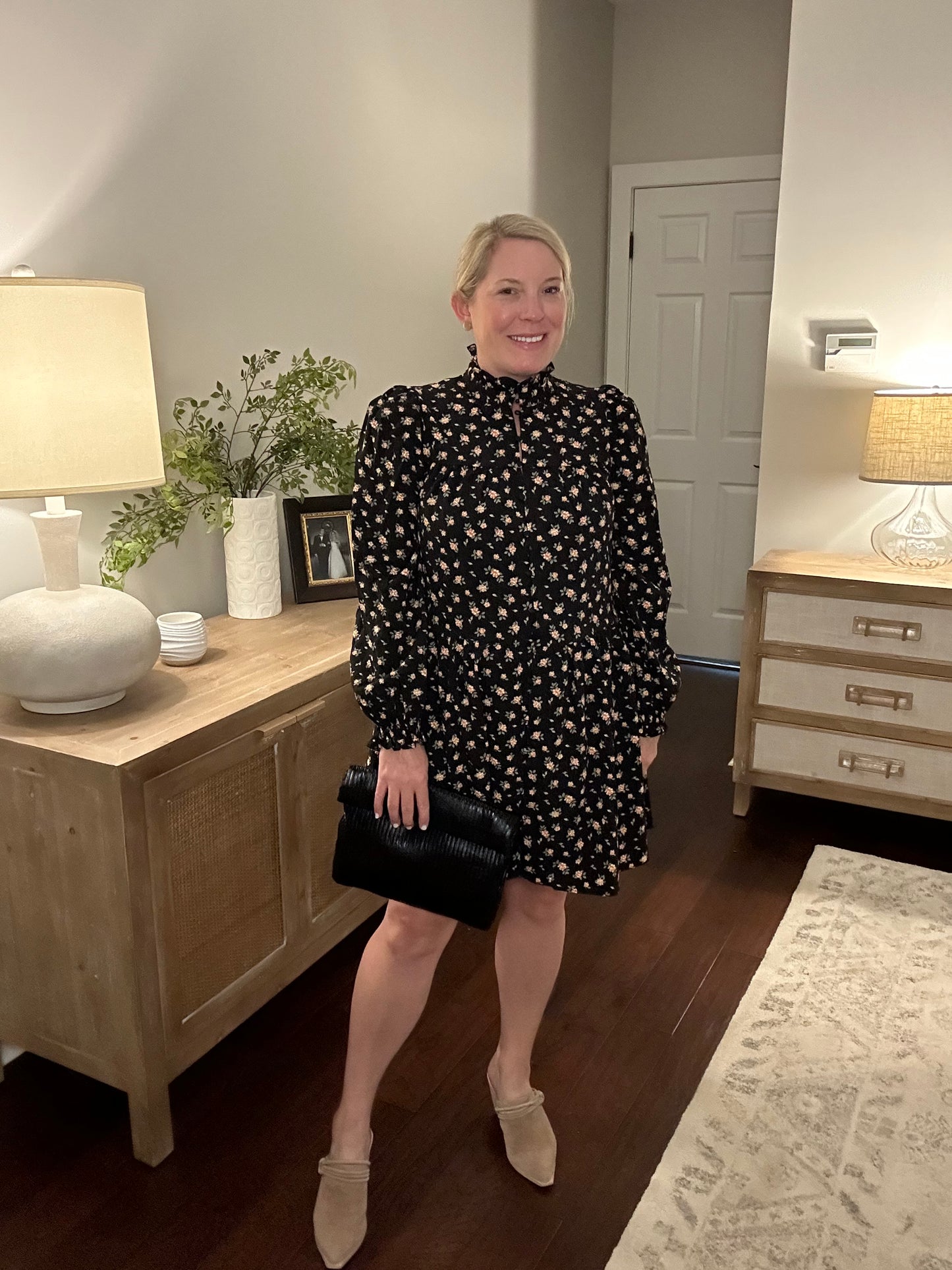 Black floral dress