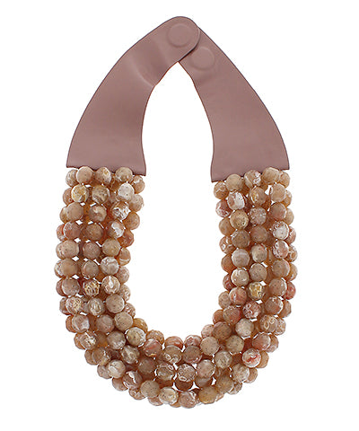 Agate Ball Beaded Necklace