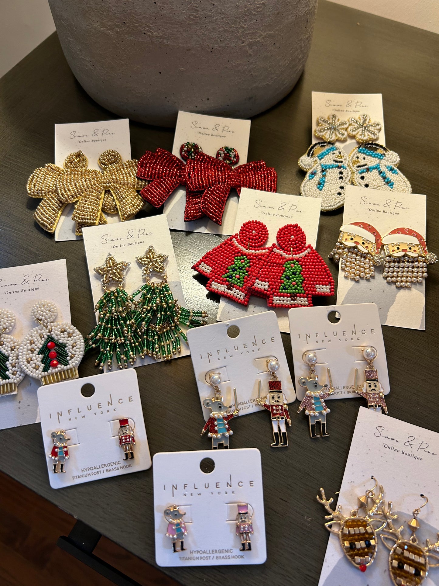 Christmas Tree Sweater Bead Earrings