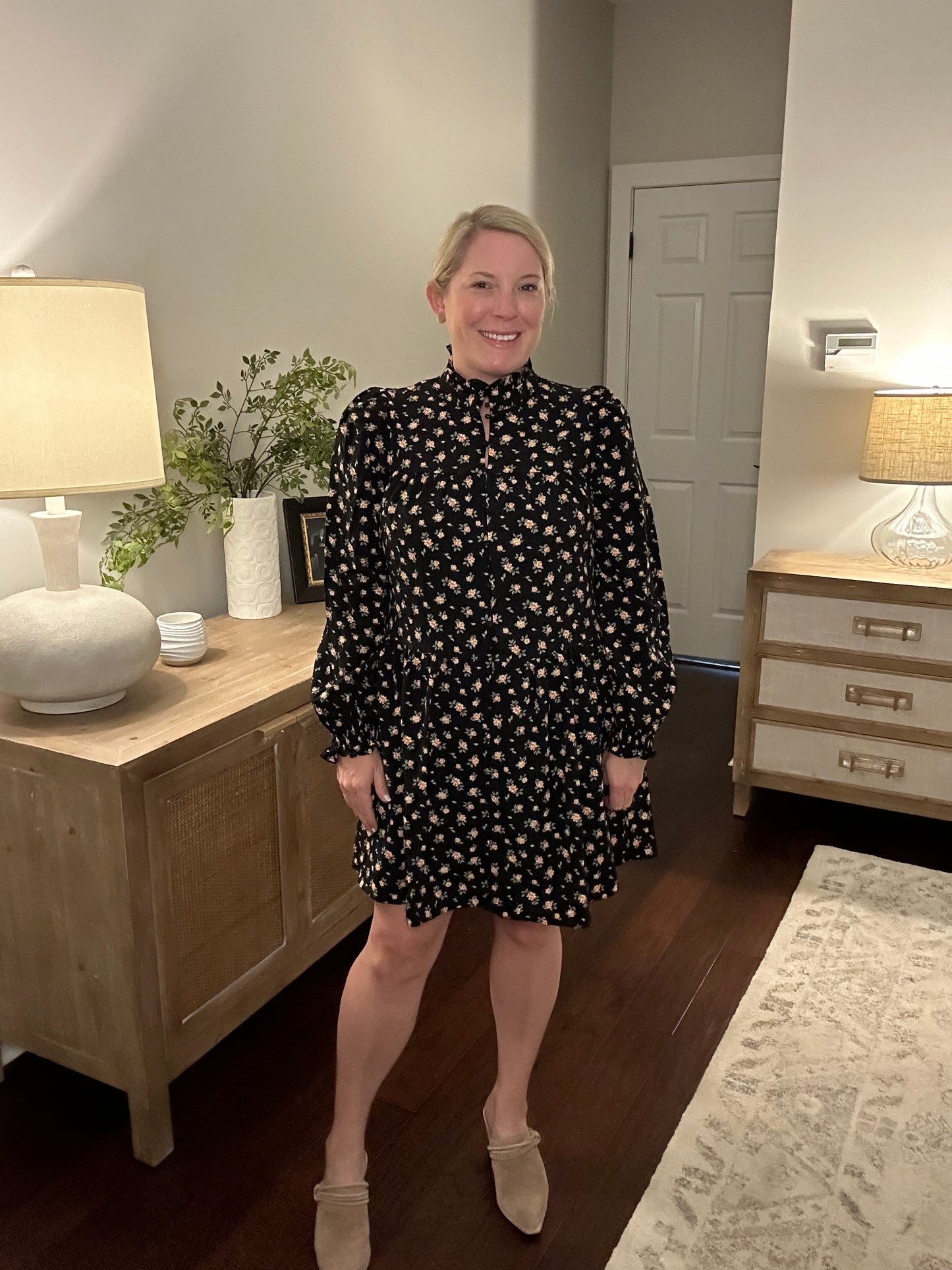 Black floral dress