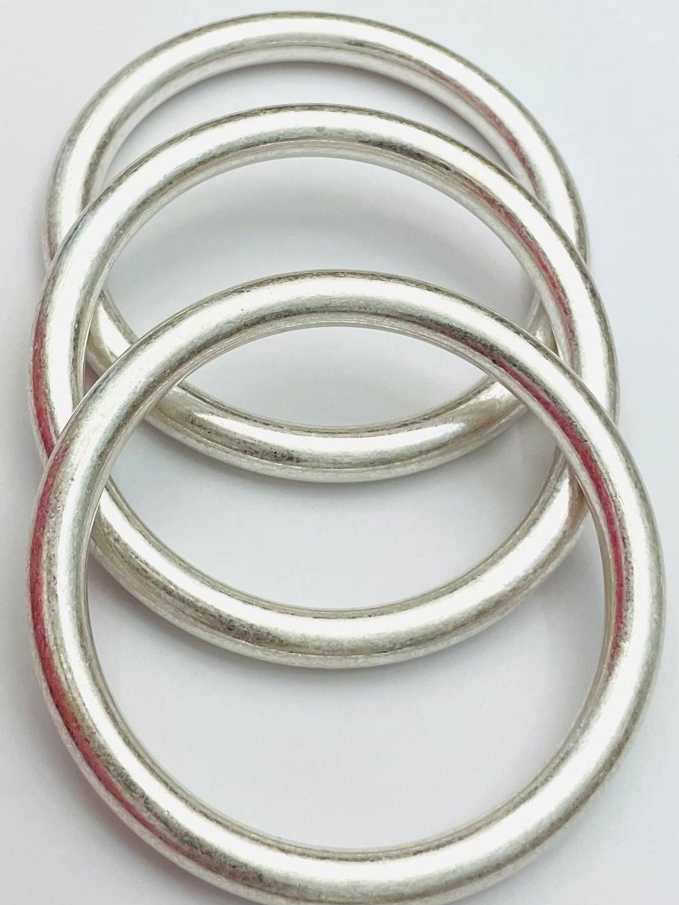 Bold Vintage Bangles (set of 3)(matte silver)