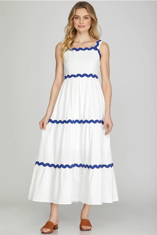 Ric Rac trim tiered dress