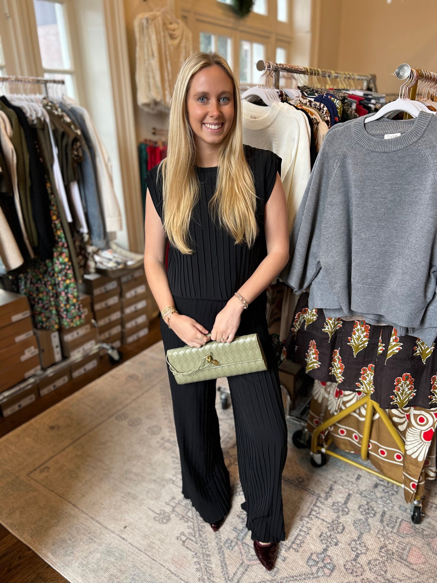 Pleated Top and Pants Set