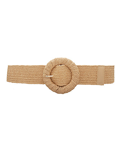 Circle Buckle Straw Belt - Plus