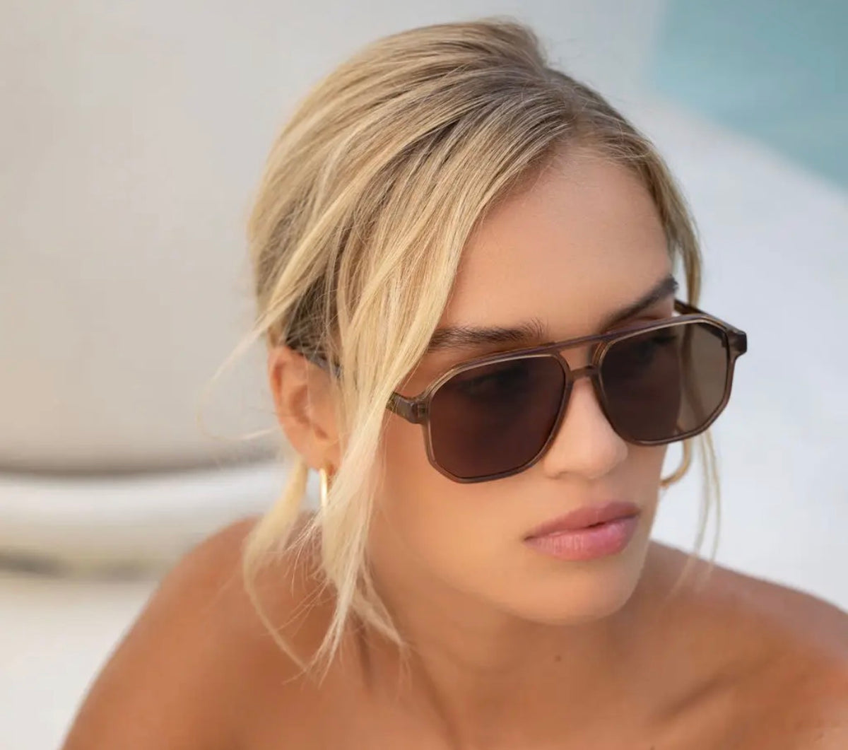 Billie Unisex Aviator Sunglasses ~ Brown
