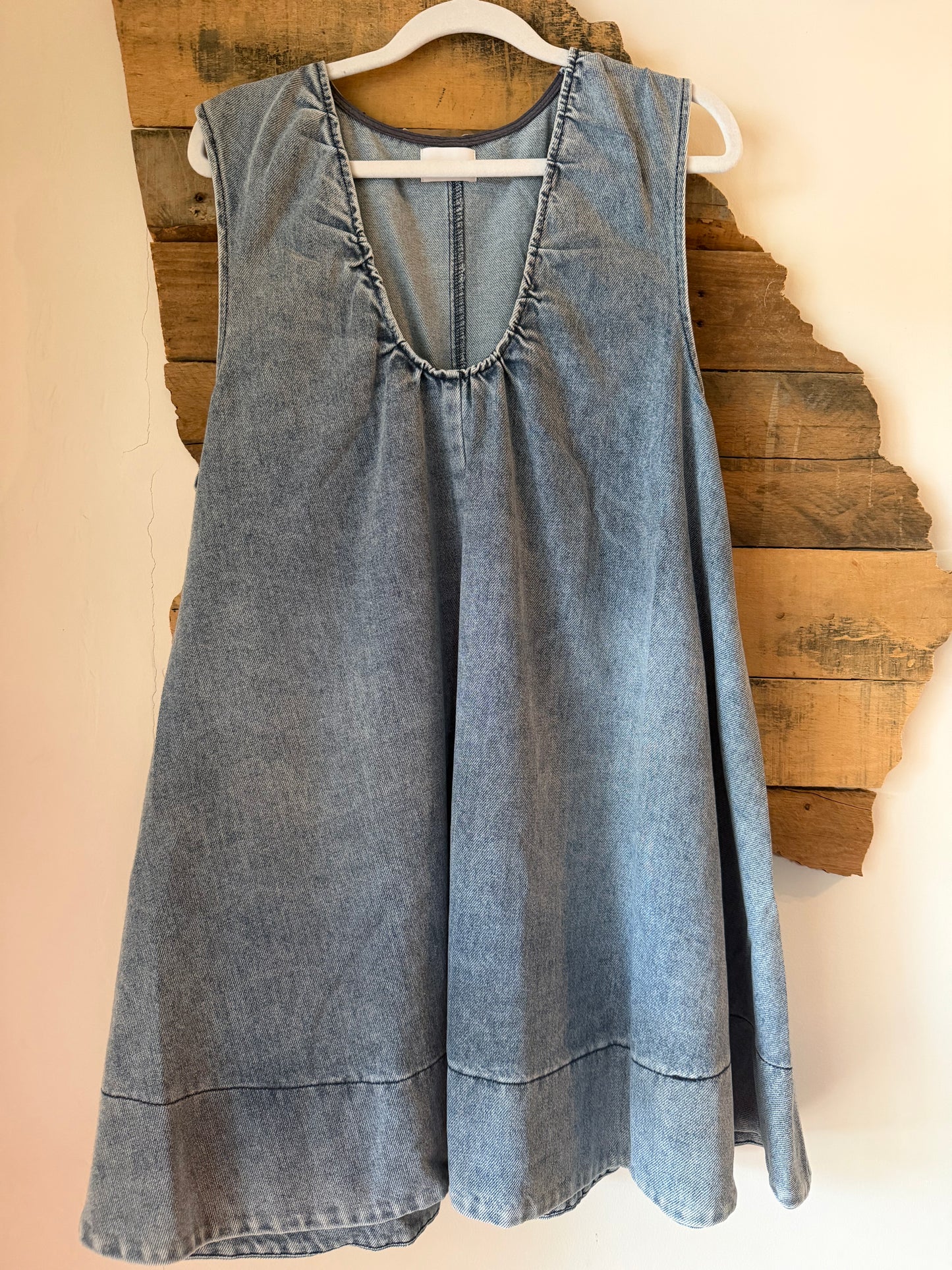 Karlie Denim Scoop Sleeveless Dress