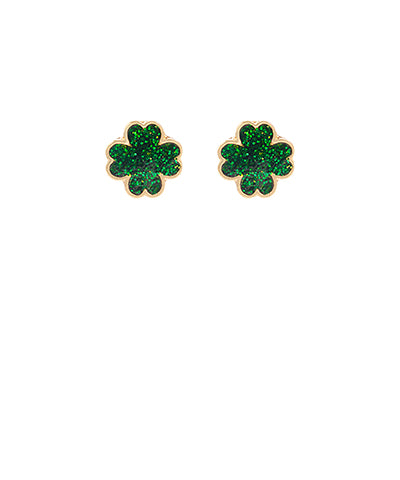 St. Patrick’s Day Shamrock Glitter Studs
