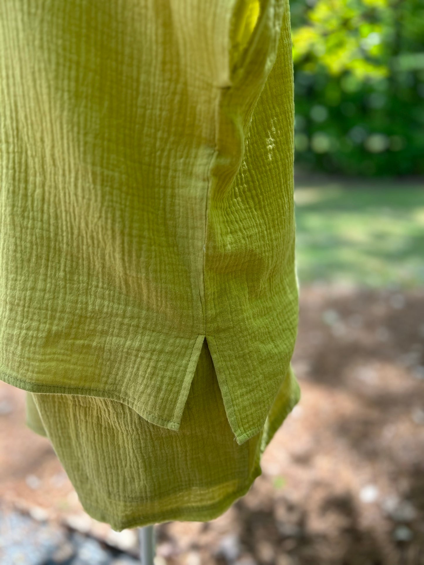 Raw Edge Gauze Top