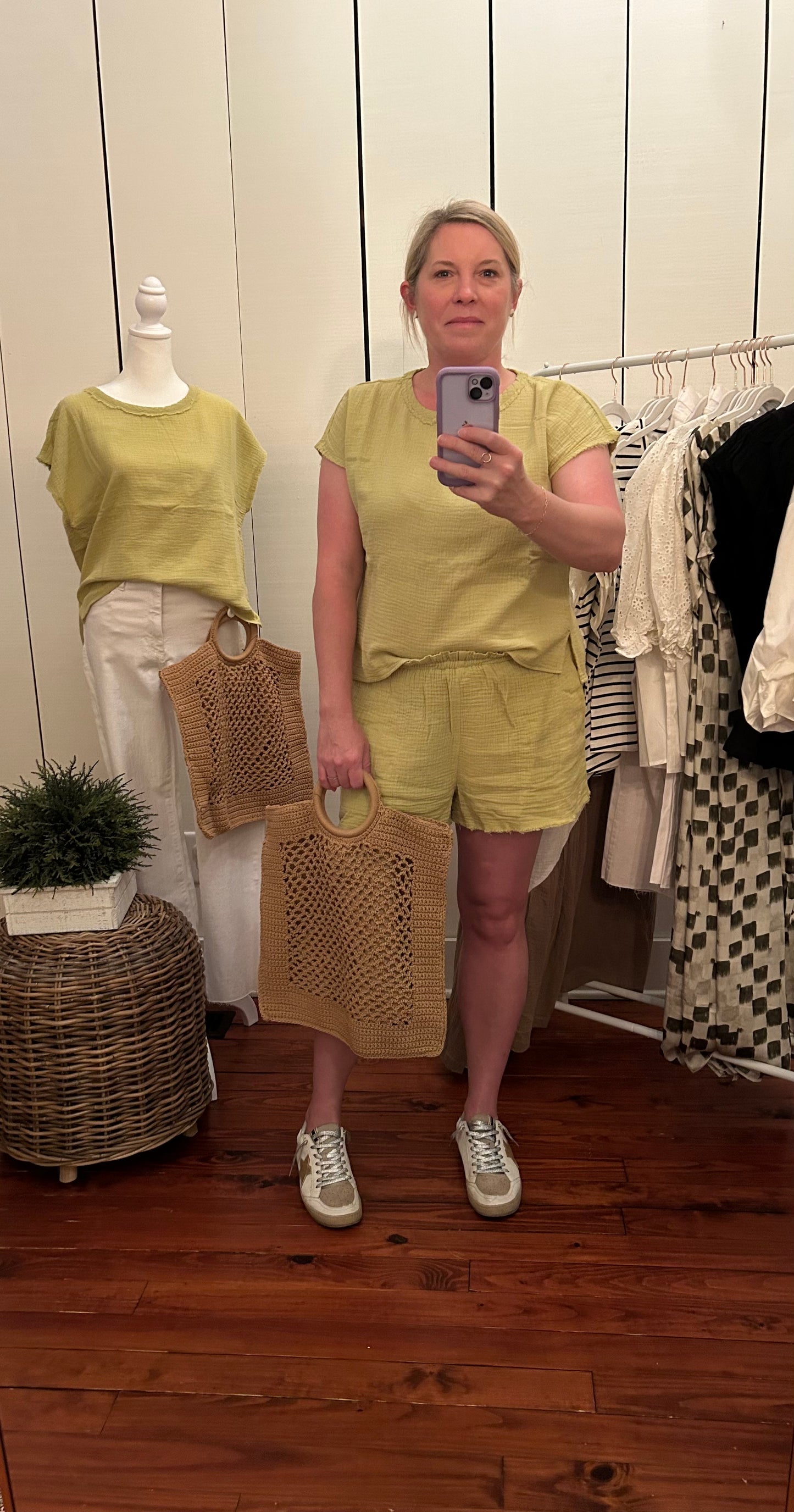 Raw Edge Gauze Top
