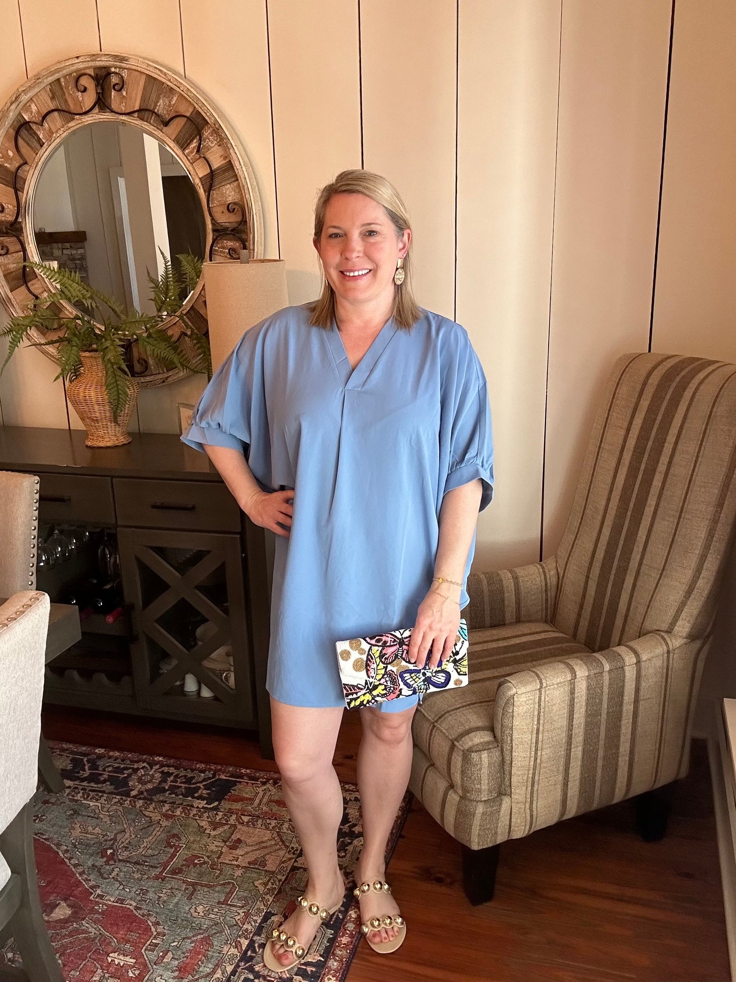 Tunic dress with tulip hem