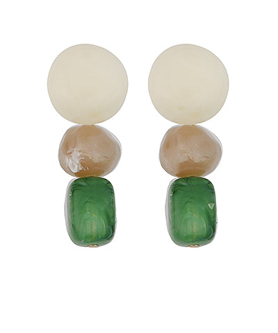 Linear Marble Stone Earrings