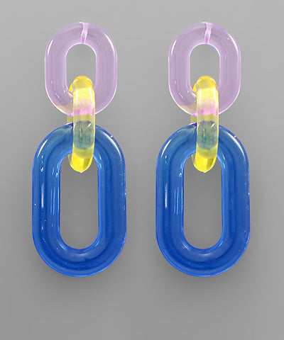 Color Acrylic Chain Drop Earrings