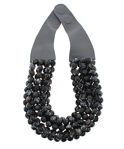 Agate Ball Beaded Necklace