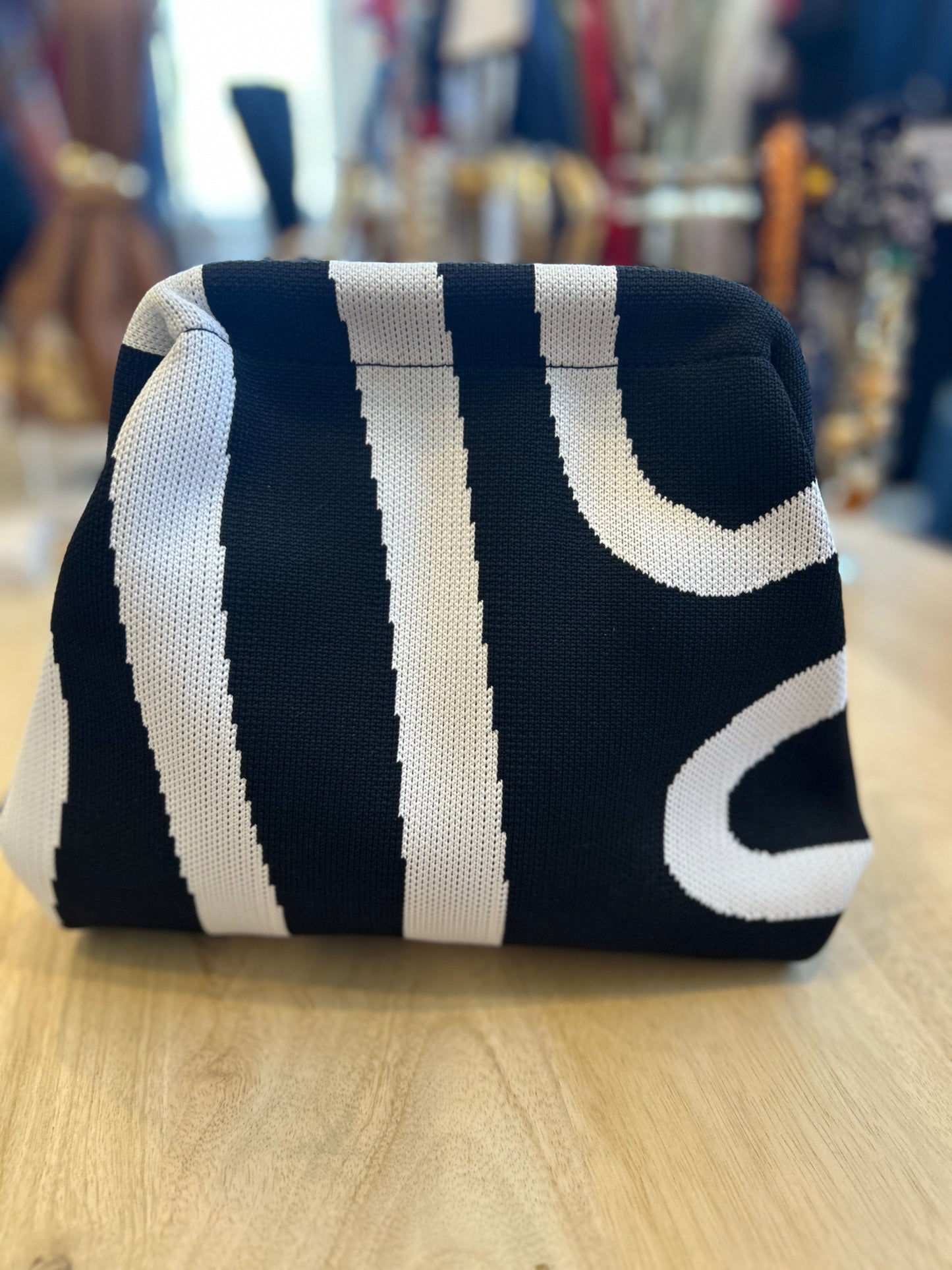 The Black Meander Everywhere Clutch