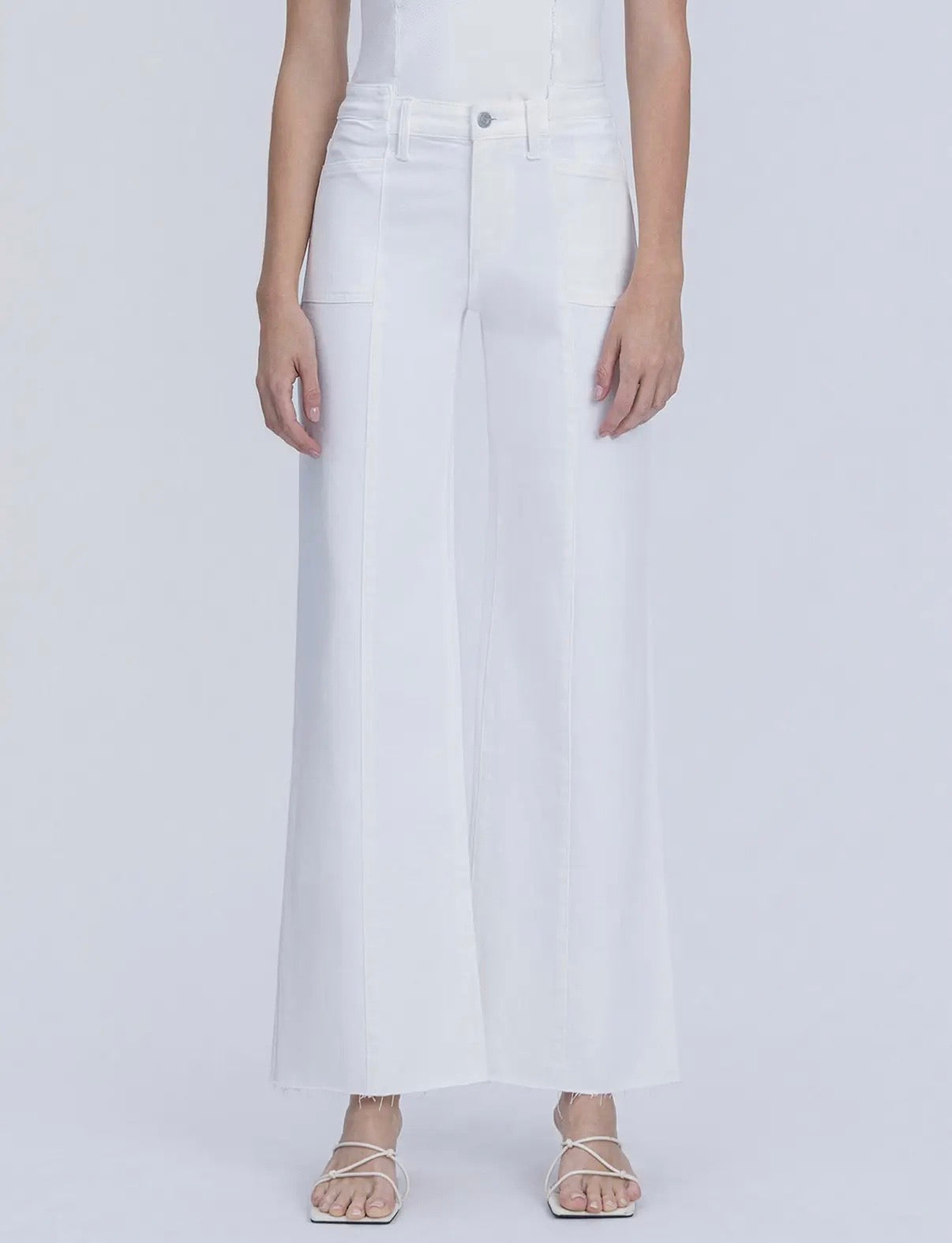 High rise stacked waistband jeans