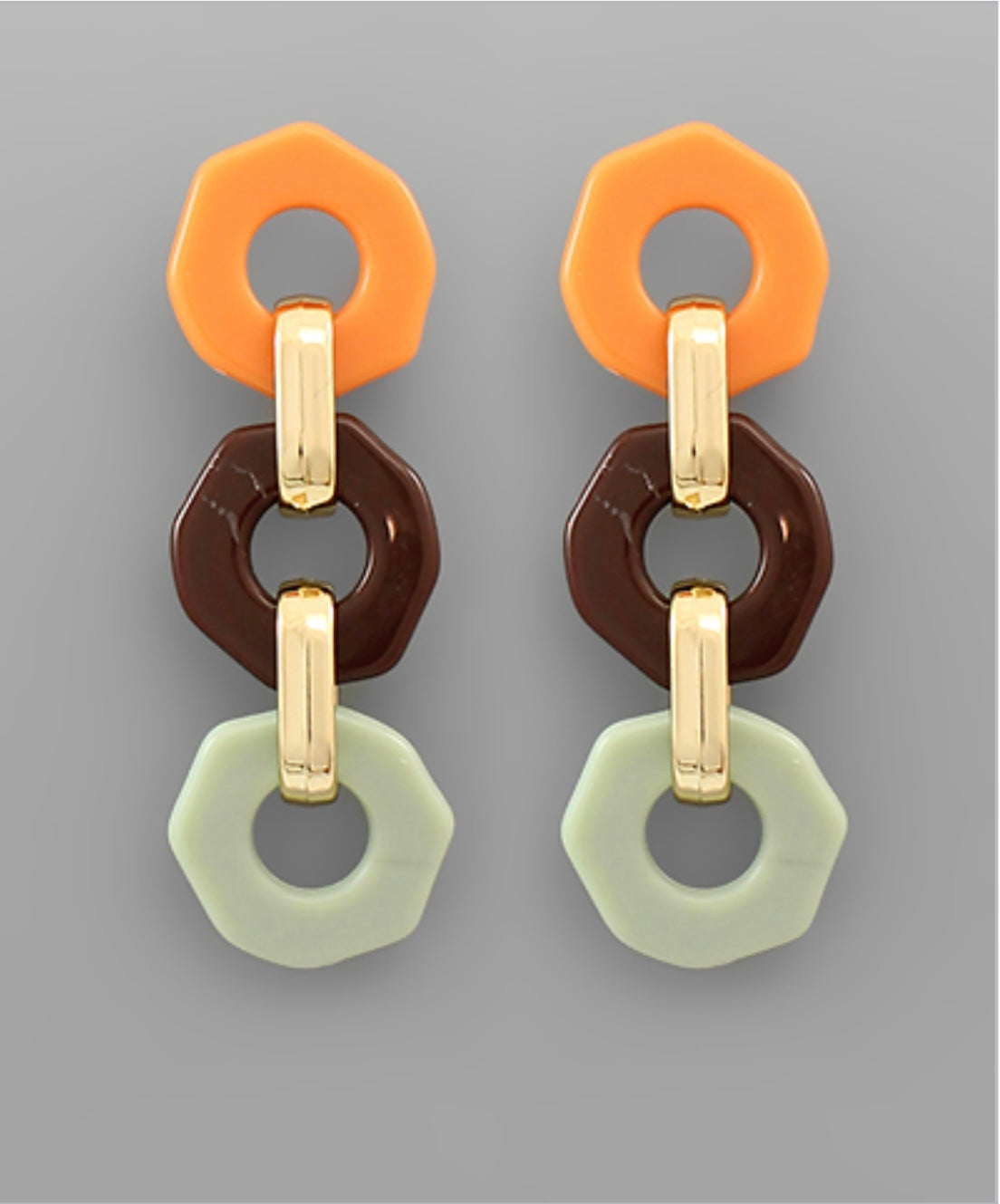 3 Octagon Drop Earrings