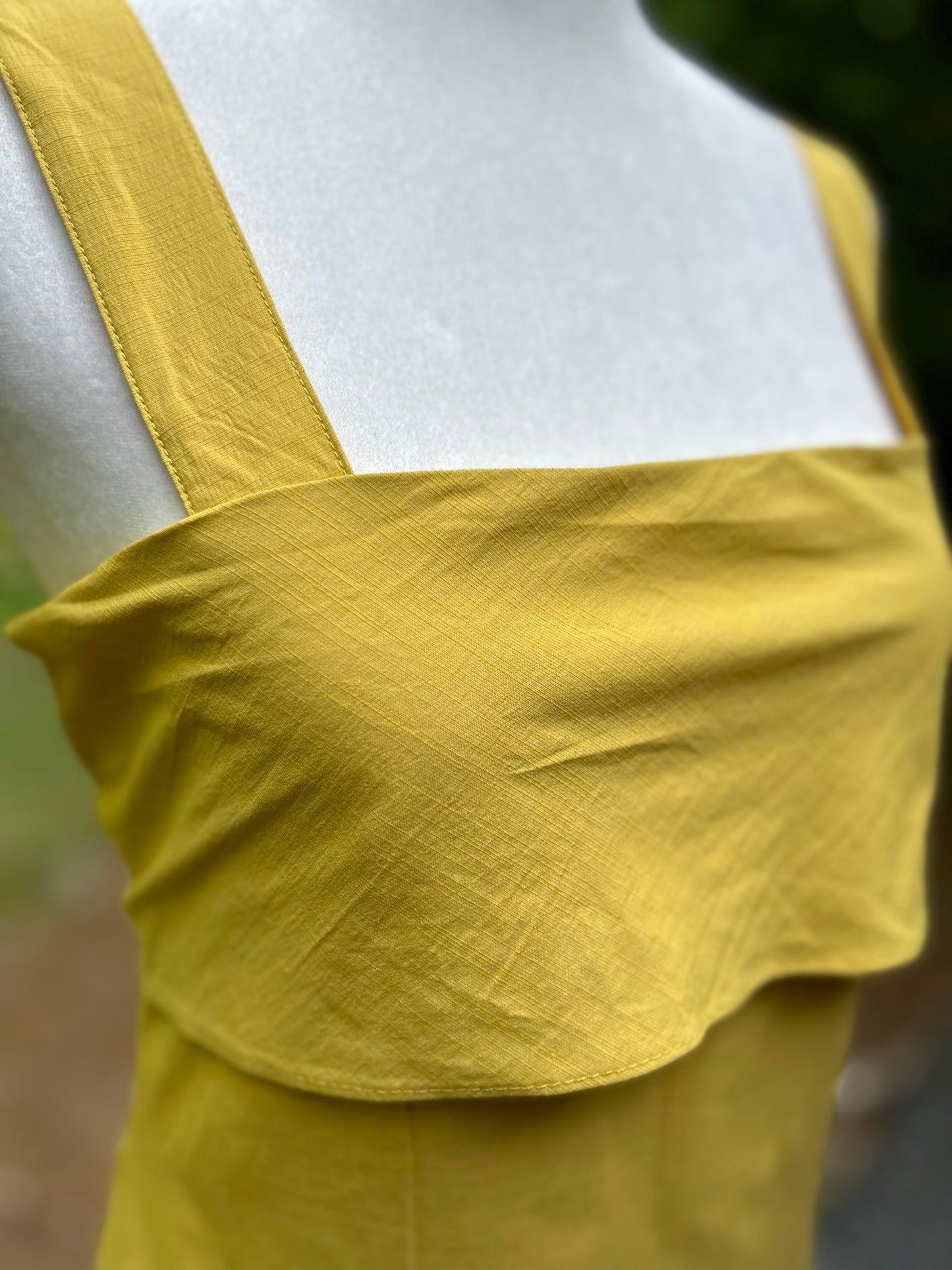 Back Tied Sleeveless Maxi Dress in Golden Yellow