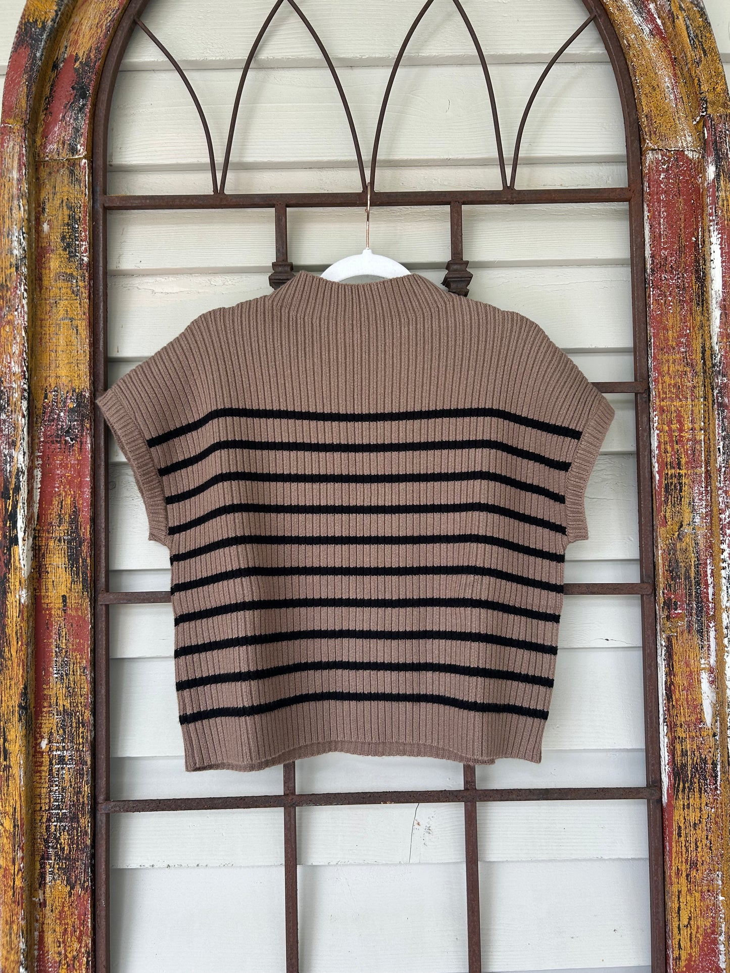 Striped Funnel Neck Sweater