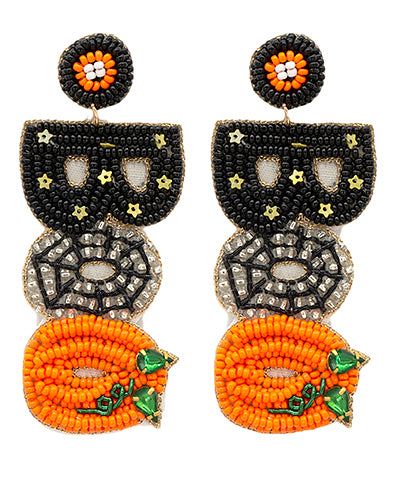 Halloween "BOO" 3 Tiered Earrings