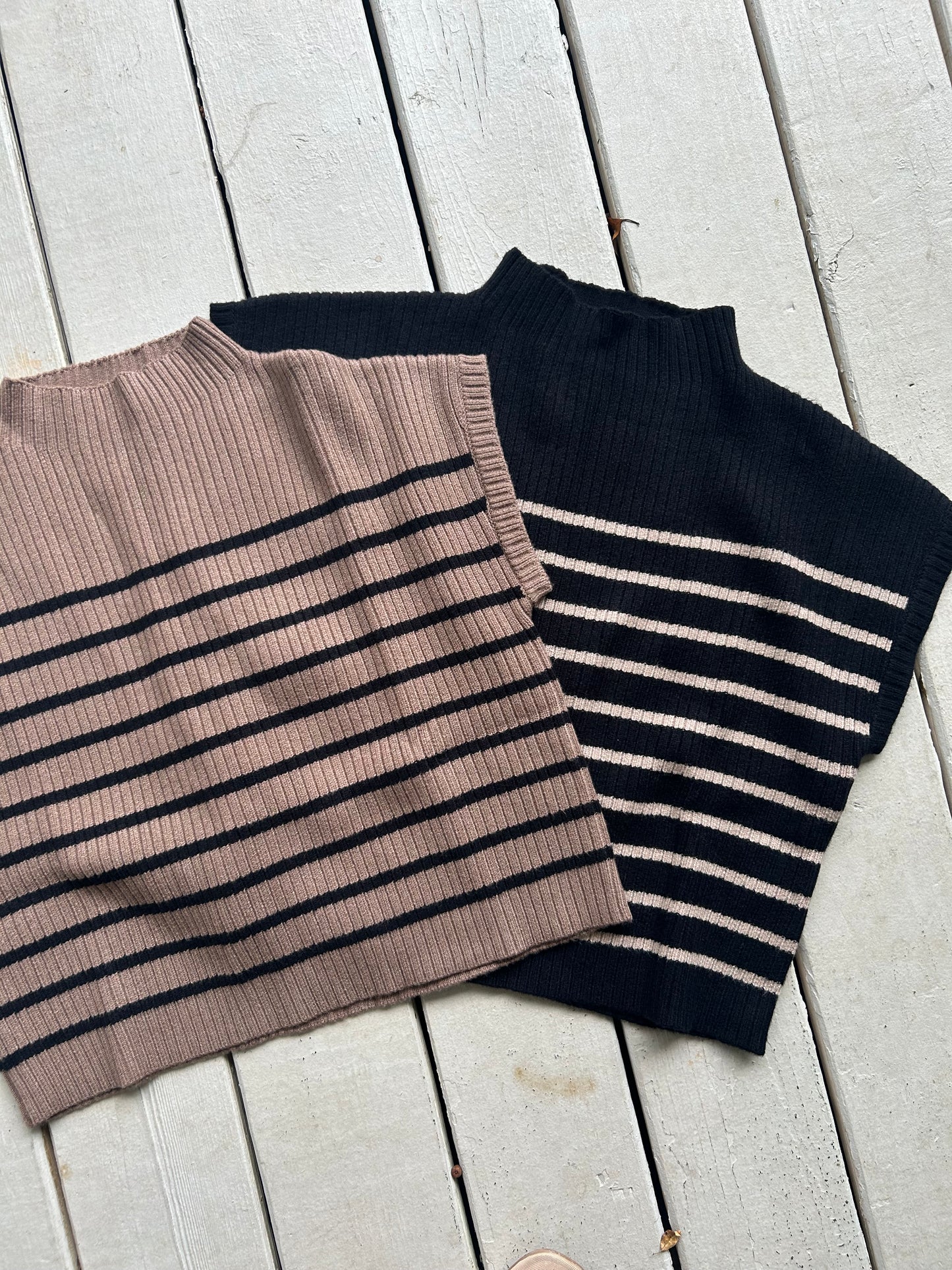 Striped Funnel Neck Sweater